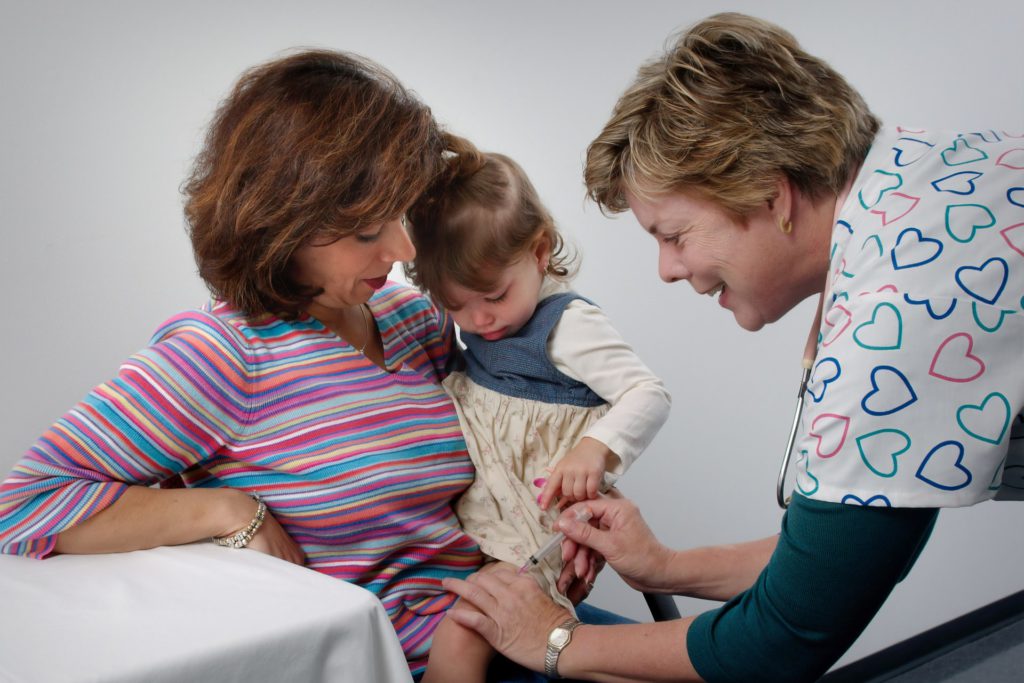 Child receiving treatment from a Family nurse practitioner at North York Medical Center